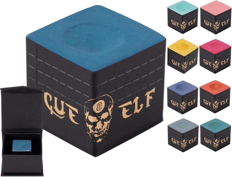CUEELF Cube Pool Cue Chalk Technology Billiard Pool Stick Chalk for Professional Low Deflection, Durable, Reduces Miscues-1pc - Image 1